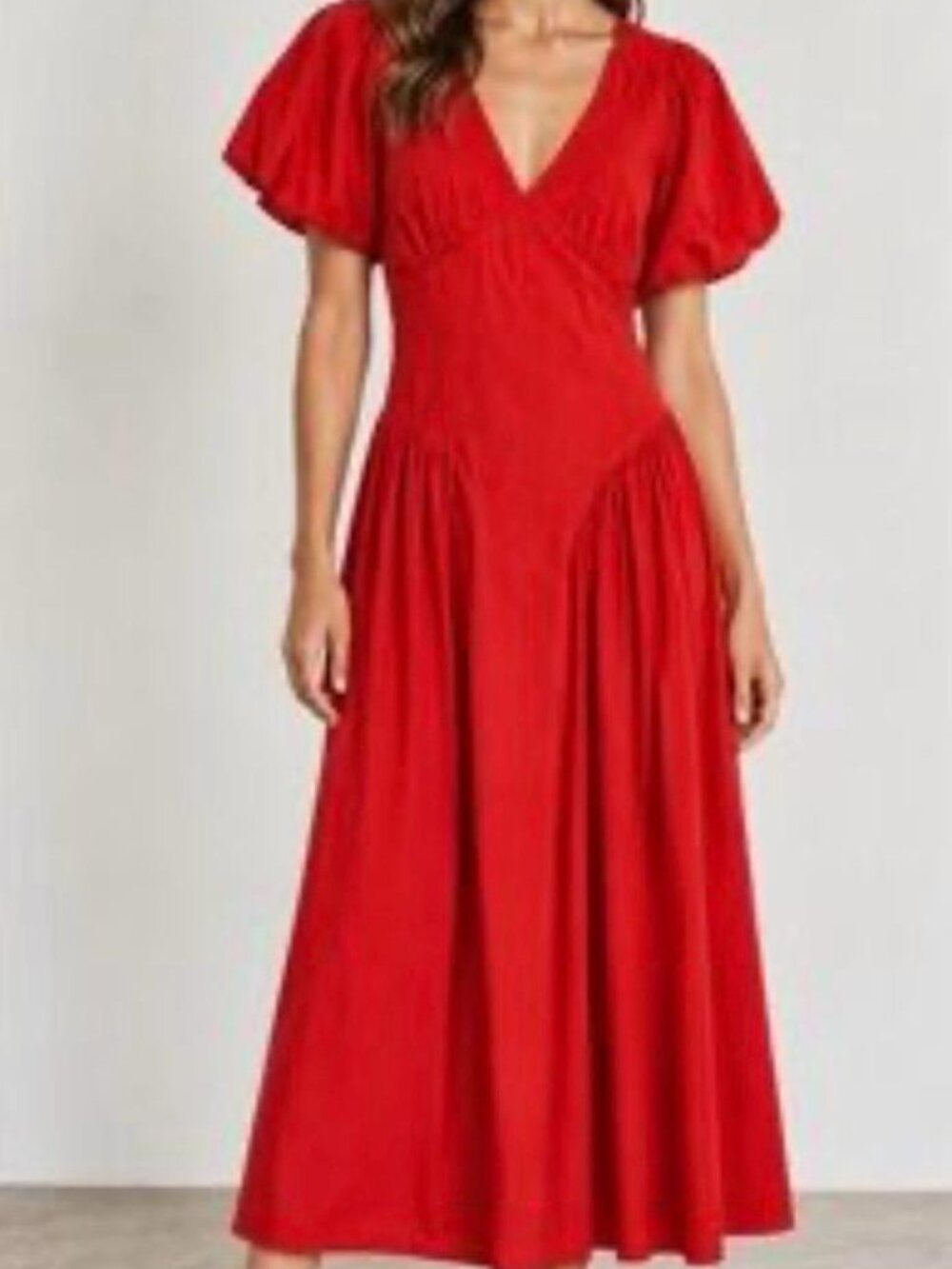 Antonio Melani Kiara Short Puff Sleeve A-Line Maxi Dress Size 8 NWT.